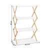 Etajera DacEnergy©, realizata din MDF si bambus, 4 rafturi, pe pardoseala, 53,5x31,5x90 cm, finisaj alb si bambus lacuit-poza 7-Dacenergy.ro