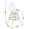 Scaun bar DacEnergy©, structura din lemn de fag si metal, sezut si spatar din plastic alb, fix, 54 x 54 x 108 cm-poza 2-Dacenergy.ro