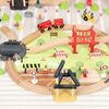 ​Set tren interactiv DacEnergy©, realizat din lemn, cu tematica pista de inginerie urbana, rosu, 98.4 x 82.3 x 26.4 cm, Culoare: Rosu, Natur-poza 4-Dacenergy.ro