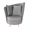 Fotoliu DacEnergy©, picioare din lemn, material textil, fix, 90x80x102 cm, design modern, 2 perne, finisaj gri deschis-Dacenergy.ro