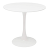 Masa bucatarie DacEnergy©, realizat din MDF alb mat, fixa, rotunda, design modern, diametru 80 cm-Dacenergy.ro