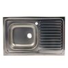 Chiuveta bucatarie inox DacEnergy©, forma dreptunghiulara, dimensiune 80x50x37 cm , cu picurator, culoare gri-Dacenergy.ro