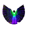 Aripi de dans fluture DacEnergy©, pentru spectacol, cu Led, 360 de grade,  2 bete extensibile, 145x300 cm, 3 culori, verde, albastru si mov-Dacenergy.ro