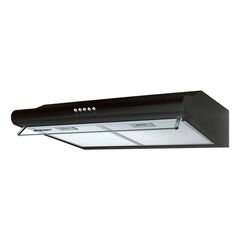 Hota de bucatarie, traditionala, control mecanic, butoane, iluminare LED, 3 viteze, 205 mc/h, 50 cm, 39 W, negru si argintiu-Dacenergy.ro