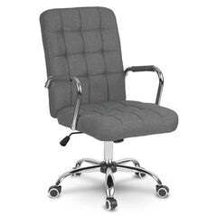 Scaun birou DacEnergy, ergonomic, baza stabila, cromata, roti duble din cauciuc, inclinare TILT cu functia de blocare in pozitia verticala, gri inchis, Culoare: Gri inchis-Dacenergy.ro