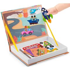 Carte magnetica , stimuleaza creativitatea si imaginatia, model vehicule, 19.5 x 4 x 26.5 cm, 66 de piese, Interese: Vehicule-Dacenergy.ro