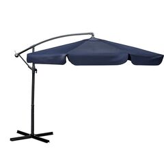 Umbrela de gradina, realizata din poliester 180 g/m2, pliabila, reglarea unghiului de inclinare si a inaltimii, diametru 350 cm, 8 segmente, cu husa, bleumarin, Culoare: Bleumarin-Dacenergy.ro
