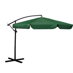 Umbrela de gradina, realizata din poliester 180 g/m2, pliabila, reglarea unghiului de inclinare si a inaltimii, diametru 350 cm, 8 segmente, cu husa, verde, Culoare: Verde-Dacenergy.ro