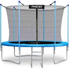 ​Trambulina de gradina, stalpi metalici, scara metalica, 2 trepe, plasa interioara de siguranta, arcuri galvanizate, zincate, 312  cm, Culoare: Albastru,  Diametru: 312 cm-Dacenergy.ro