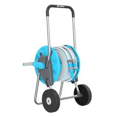 Set carucior si furtun gradina Cell Fast, furtun cu trei straturi, 20m, 12.5 mm, durabil si flexibi, un set de conexiune, un set cu duza reglabila-Dacenergy.ro