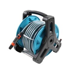 Tambur pentru furtun, din plastic si metal, manerul este pliabil, 20 m furtun, 13 mm, conectori si spritzer-Dacenergy.ro