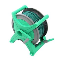 ​Tambur pentru furtun , din plastic si metal, portabil,montarea pe perete, 30 m furtun, 13 mm, cuple, verde-Dacenergy.ro