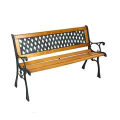 ​Banca pentru parc , realizata din lemn, metal si PVC, cu spatar, 127 x 34 x 73.5 cm, natur-Dacenergy.ro