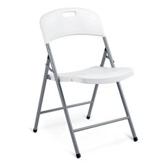 ​Set scaune de gradina pliante DacEnergy©, cadru din otel, cu maner de transport, design confortabil si ergonomic, sarcina maxima 200 kg, 80 x 50 x 46 cm, 2 bucati, alb, Continut pachet	: 2 x Scaun, Culoare: Alb-Dacenergy.ro