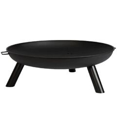 ​Vatra foc de gradina, fabricat din otel, manere pe ambele parti, diametru 80 cm, inaltimea 27,5 cm, negru-Dacenergy.ro