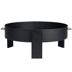 ​Vatra foc de gradina, fabricat din otel, manere pe ambele parti, diametrul 80 cm, inaltime 33 cm, forma rotunda, negru-Dacenergy.ro