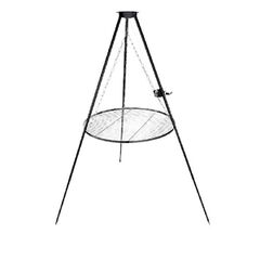 ​Gratar cu trepied, fabricat din otel, inaltimea reglabila, picioare solide, diametru 80 cm, inaltime maxima 180 cm, negru-Dacenergy.ro