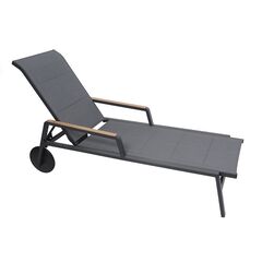 Sezlong plaja DacEnergy©, dimensiuni 200 x 74 cm, structura aluminiu, spatar reglabil in 4 pozitii, fix, culoare negru-Dacenergy.ro