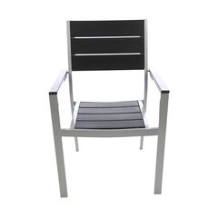 ​Scaun gradina DacEnergy©, material metal si plastic, rezistent la umezeala si uv, 57x55x89 cm, negru-Dacenergy.ro