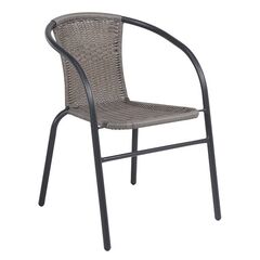 Scaun gradina DacEnergy©, material metal si polietilena, design modern, spatarul din ratan sintetic, 50x50x60 cm, maro, Continut pachet	: 1 x Scaun, Latime: 50 cm, Culoare: Maro-Dacenergy.ro
