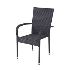 ​Scaun gradina DacEnergy©, material metal si polietilena, impletitura naturala din rattan, negru, 64 x 55 x 94 cm, Continut pachet	: 1 x Scaun, Latime: 55 cm, Culoare: Negru-Dacenergy.ro