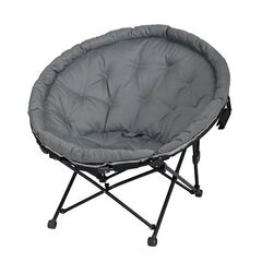 ​Scaun camping DacEnergy©, scheletul din otel, sezutul si spatarul din poliester, spuma de 5cm, pliabil, 70 x 93 cm, gri-Dacenergy.ro