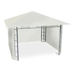 ​Pavilion de gradina, constructie durabila, din profile de otel, 4 pereti laterali, din polietilena, rezistent la razele UV si la ploaie, 300 x 300 cm, bej-Dacenergy.ro