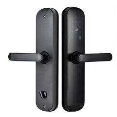 Incuietoare inteligenta DacEnergy©, pentru Acasa, Apartament, Airbnb, Vila, deblocare Fingerpint, Aplicatie TTLock, Cod, Card RFID, Cheie, negru, Culoare: Negru-Dacenergy.ro