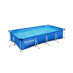 Piscina cu cadru metalic, cu pompa de filtrare, dimensiuni 399 x 211 x 81 cm, 5700 litri, dreptunghiulara, culoare albastru-Dacenergy.ro