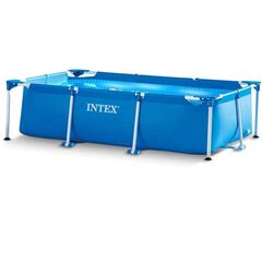 ​Piscina cu cadru, realizata din material PVC durabil cu 3 straturi, capacitate 2282 l, forma dreptunghiulara, 260 x 160 x 65 cm, albastra-Dacenergy.ro