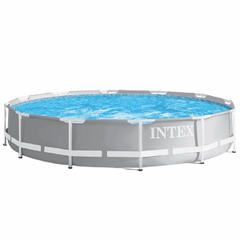 ​Piscina cu cadru, material PVC durabil cu 3 straturi, usor de asamblat, forma rotunda, capacitate 6503 litri, 366 x 76 cm, gri-Dacenergy.ro