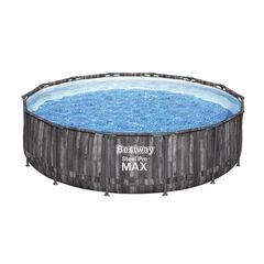 ​Piscina cu cadru metalic Bestway, forma rotunda, cu pompa de filtrare, scara, 427 x 107 cm, 15232 litri, debit pompa filtrare 3.028 mc/h, neagra si gri-Dacenergy.ro