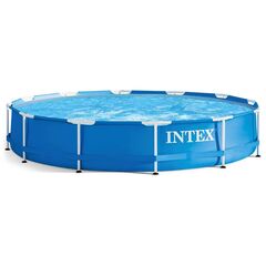 ​Piscina cu cadru, material PVC durabil cu 3 straturi, usor de asamblat, forma rotunda, prelata, capacitate 6503 l, 366 x 76 cm, albastra-Dacenergy.ro