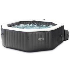 ​Piscina gonflabila cu hidromasaj Intex, pompa de filtrare incorporata, 2 tetiere, 4 persoane, panou de control, cu aplicatie, apa incalzita pana la 40°, prelate, 795 litri, 201 x 71 cm, negru-Dacenergy.ro