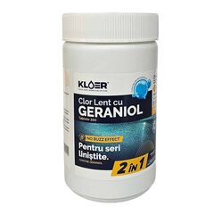 ​Clor Lent Tablete 200 g Geraniol Kloer, eficient impotriva bacteriilo, asigura un tratament continuu al apei, pentru apa piscina, 1 kg-Dacenergy.ro