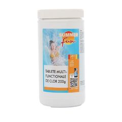 Clor multifunctional tablete de 200 grame Summer Fun, pentru clorulare lenta, pentru apa piscina, 1 kg-Dacenergy.ro