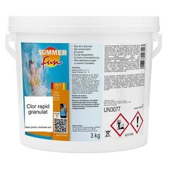 ​Clor rapid granulat, utilizat pentru dezinfectia apei din piscina, 3 kg-Dacenergy.ro