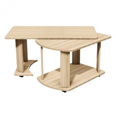 Masuta de living DacEnergy©, material PAL melaminat, rotativa, extensibila, dreptunghiulara, stejar sonoma, 95 x 50 x 50 cm, 1C, Culoare: Stejar sonoma-Dacenergy.ro
