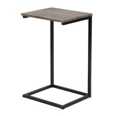 Masuta de cafea DacEnergy©, din metal negru, blat din MDF, finisaj maro, forma dreptunghiulara, 40 x 35 x 65.5 cm-Dacenergy.ro