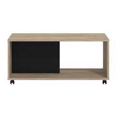 Masuta de living DacEnergy©, material PAL melaminat, aspect de cutie, manevrare facila, dreptunghiulara, stejar gri si negru, 92 x 50.5 x 41.5 cm, 1C, Culoare: Negru, Stejar sonoma-Dacenergy.ro