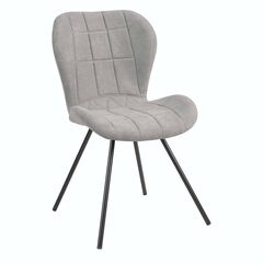 Scaun bucatarie / living DacEnergy©, realizatat din stofa si otel cu finisaj negru, fix, 84 x50 x58 cm, forma rotunjita, gri-Dacenergy.ro