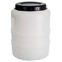Bidon, realizat din polietilena de inalta densitate, 28 x 38 cm, capacitate de 20 litri, cu un capac cu inchidere prin filetare, alb, Capacitate: 20 l-Dacenergy.ro