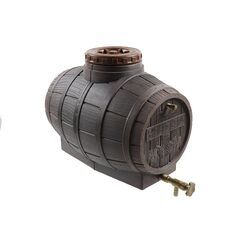 Butoi plastic alimentar, inchidere etansa, garnitura de cauciuc, capac filetat, canea pentru golire, aerisitor, 50 litri, 55 x 40 x 48 cm, maro, Capacitate: 50 l-Dacenergy.ro