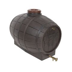 Butoi plastic alimentar, inchidere etansa, garnitura de cauciuc, capac filetat, canea pentru golire, aerisitor, 200 litri, 92 x 62 x 65 cm, maro, Capacitate: 200 l-Dacenergy.ro