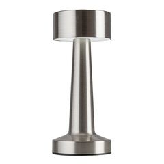 ​Veioza LED, corp din metal, abajur din plastic, aspect elegant, 2.7 W, 40 lm, lumina calda, neutra, rece, acumulator de 3.7 V cu o capacitate de 1200 mAh, argintiu si alb-Dacenergy.ro