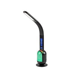​Veioza LED, LED RGB, 5 W, 290 lm, dimabi, cu afisaje digitale, comutator on/off, cablu USB, lumina rece, 380 x 110 x 310 mm, negru-Dacenergy.ro