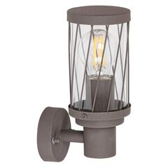 Aplica pentru exterior Rabalux, confectionat din metal, abajur din plastic, transparent, cu varful in sus, sursa cu dulie E27, IP44, culoare maro-Dacenergy.ro