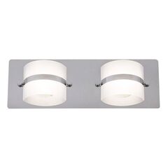 Aplica LED pentru baie Rabalux, structura cromata si doua dispersoare din plastic, 2 x 5W, IP44, 330 x 115 x 75 mm, alba-Dacenergy.ro