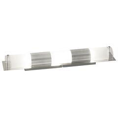 Aplica pentru baie Rabalux,  structura metalica si abajur din sticla, cu ornament din metal cromat, 3 surse cu soclu E14, 40W, 580x90 mm-Dacenergy.ro