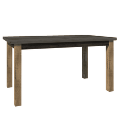 Masă dining, extensibilă, stejar lefkas închis/gri, 160-203x90 cm, MONTANA STW-Dacenergy.ro